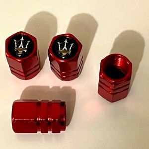 Maserati Logo Emblem Hex Car Wheels Tire Air Valve Caps Stem Cover Sport (4)